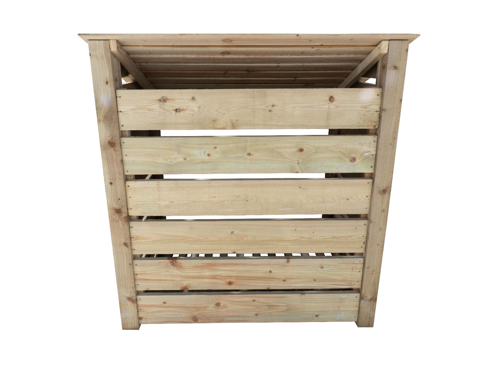 Slatted Wooden Log Store with Door W-119cm, H-126cm Or 180cm, D-88cm