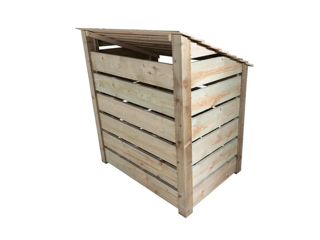 Slatted Wooden Log Store with Shelf W-119cm, H-126cm Or 180cm, D-88cm
