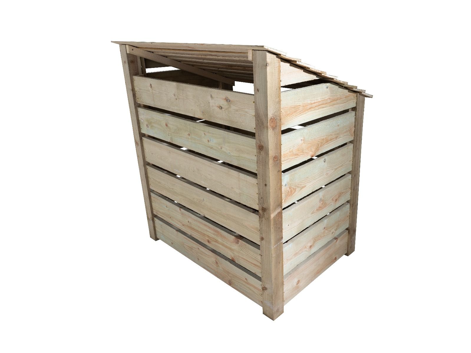 Slatted Wooden Log Store with Shelf W-119cm, H-126cm Or 180cm, D-88cm