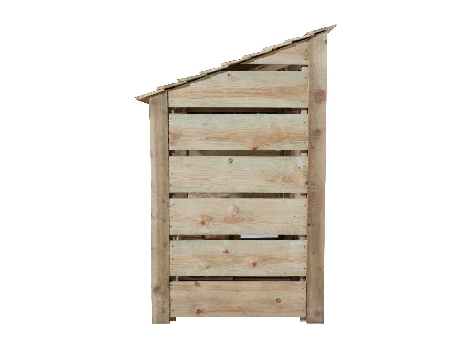 Slatted Wooden Log Store with Door W-119cm, H-126cm Or 180cm, D-88cm