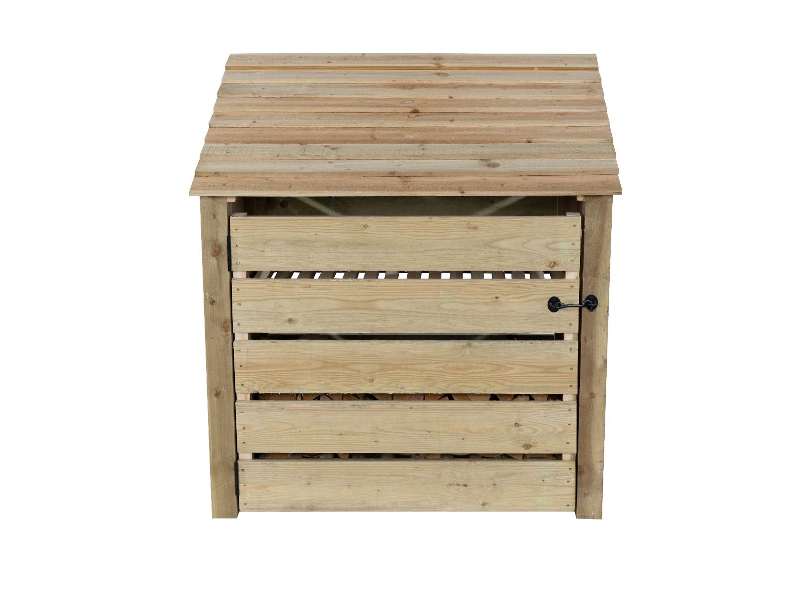 Slatted Wooden Log Store with Door W-119cm, H-126cm Or 180cm, D-88cm