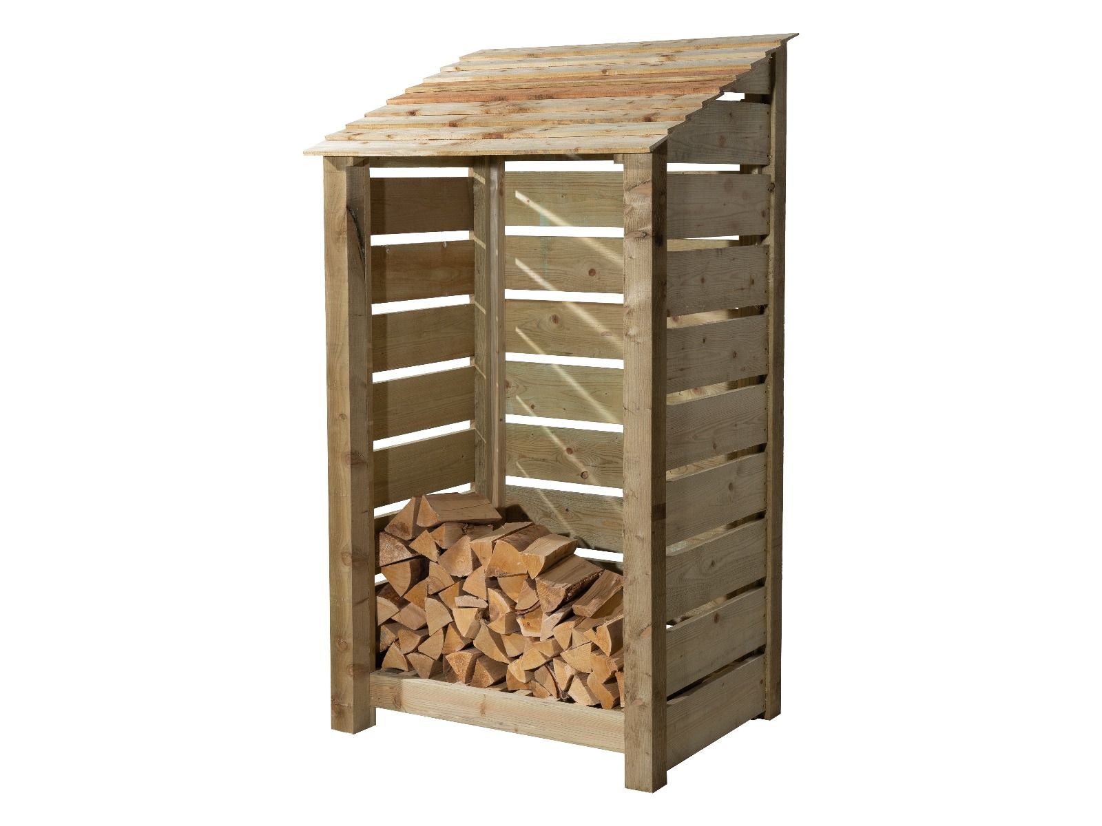 Slatted Wooden Log Store W-99cm, H-126cm Or 180cm, D-88cm
