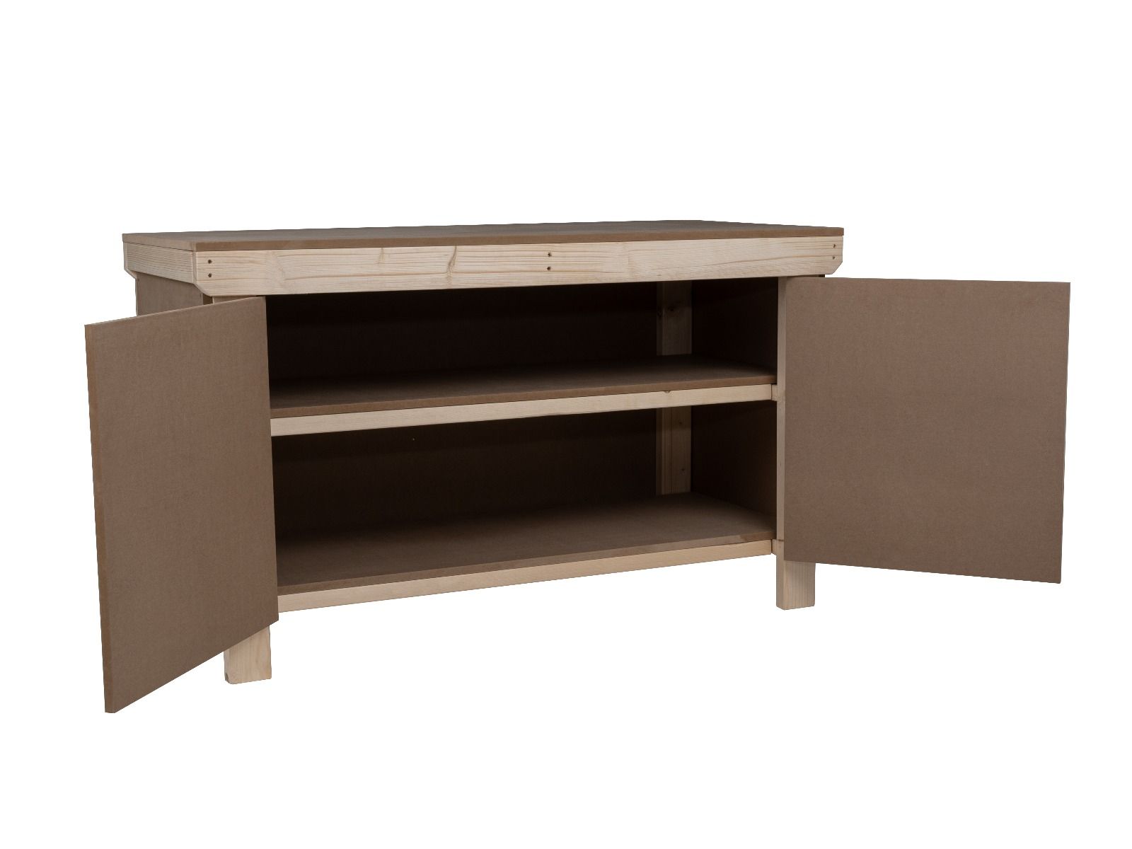 Wooden MDF Top Workbench With Lockable Cupboard (V.9) with double shelf
