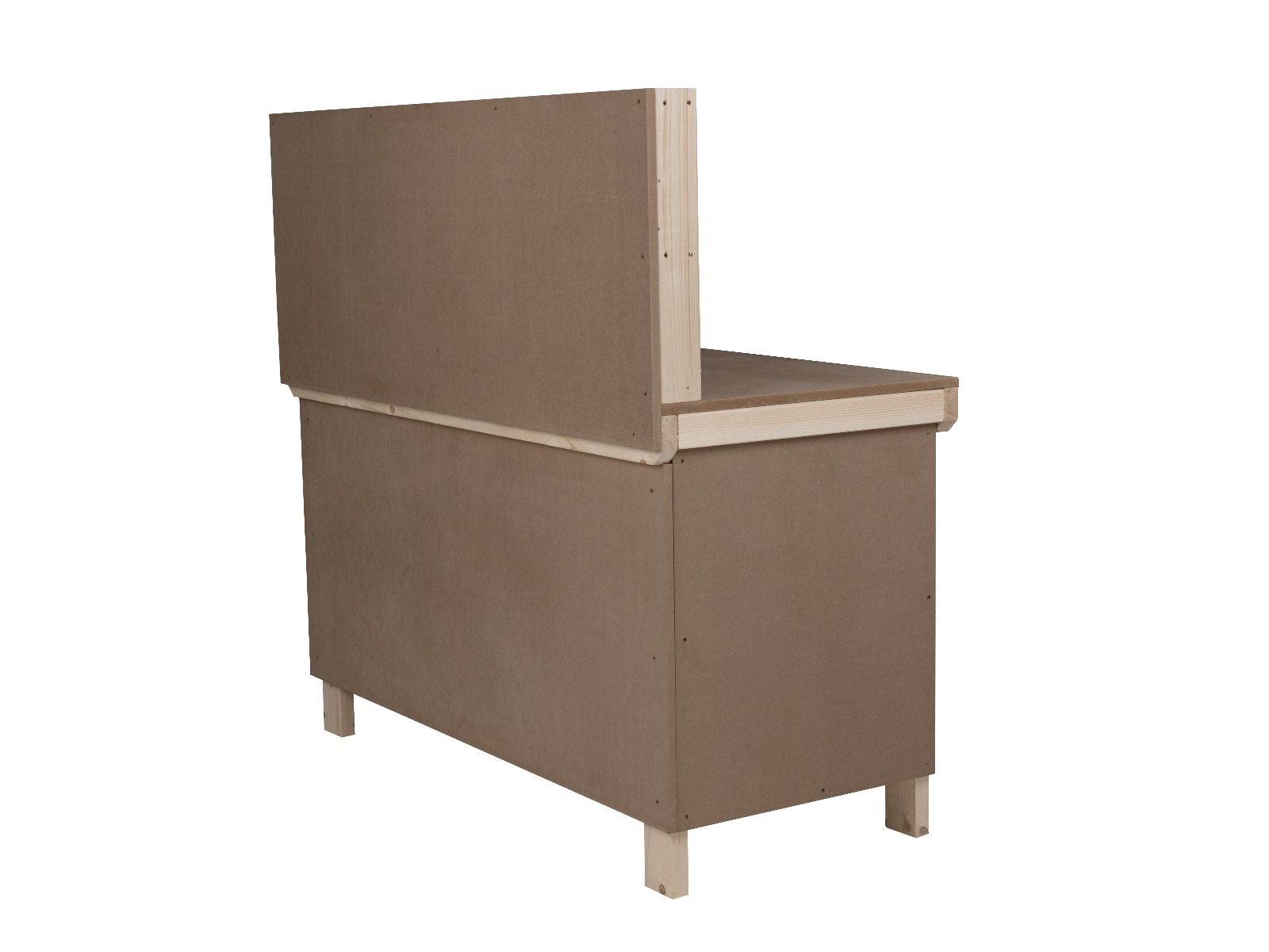 Wooden MDF Top Workbench With Lockable Cupboard (V.9) with back panel and double shelf