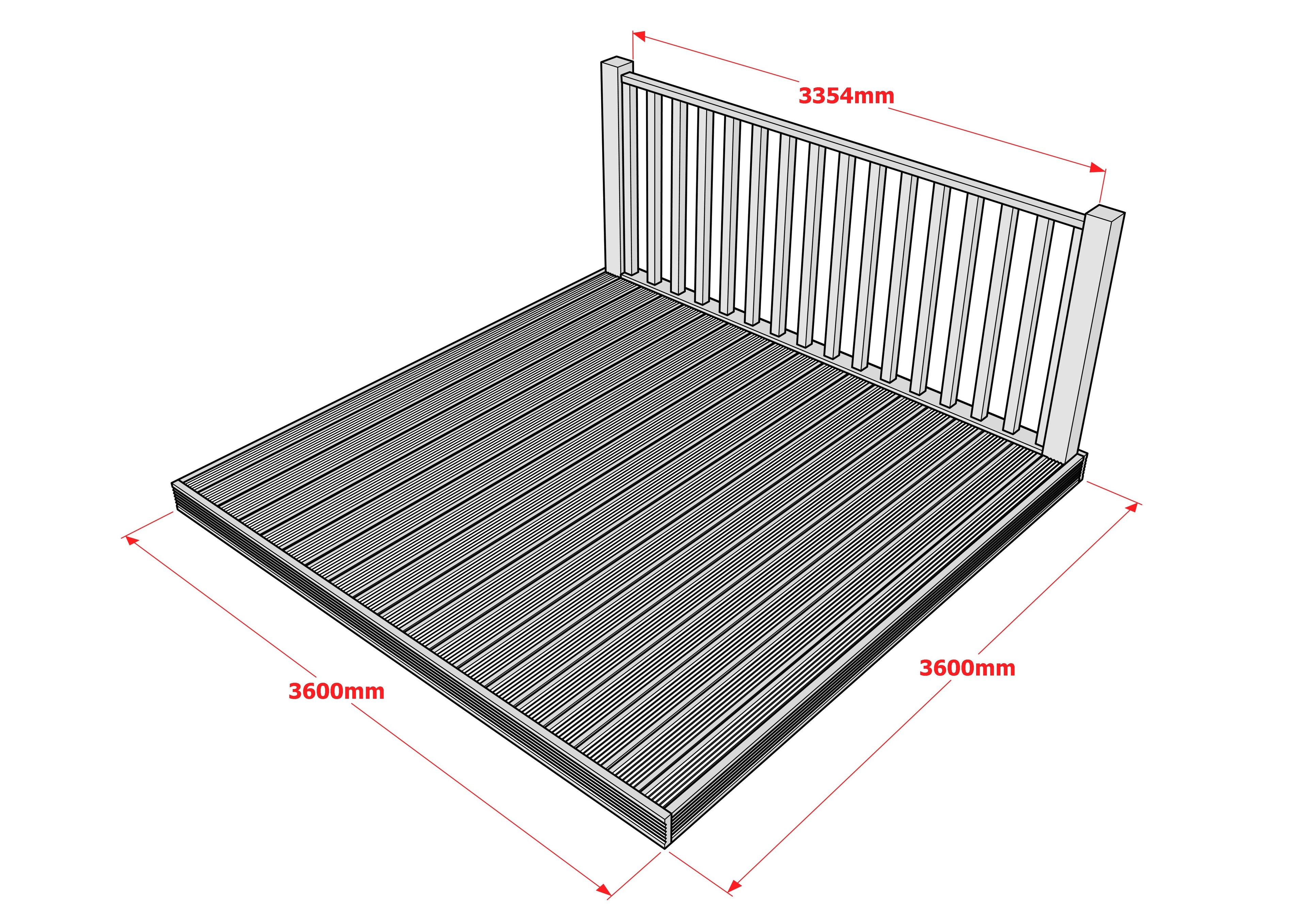 Decking Kit With One Side Balustrade