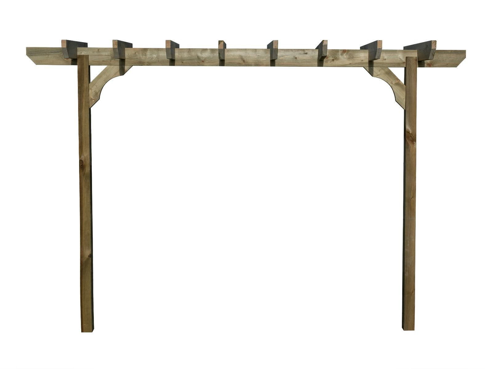 Chamfered Single Beam Pergola, Plant Climbing Arbour - Sculpted brace