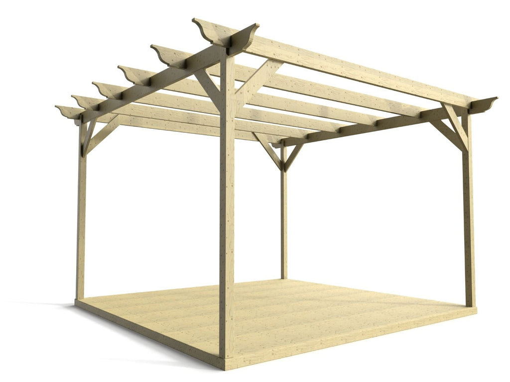 Longhorn Wooden Pergola and Decking Kit