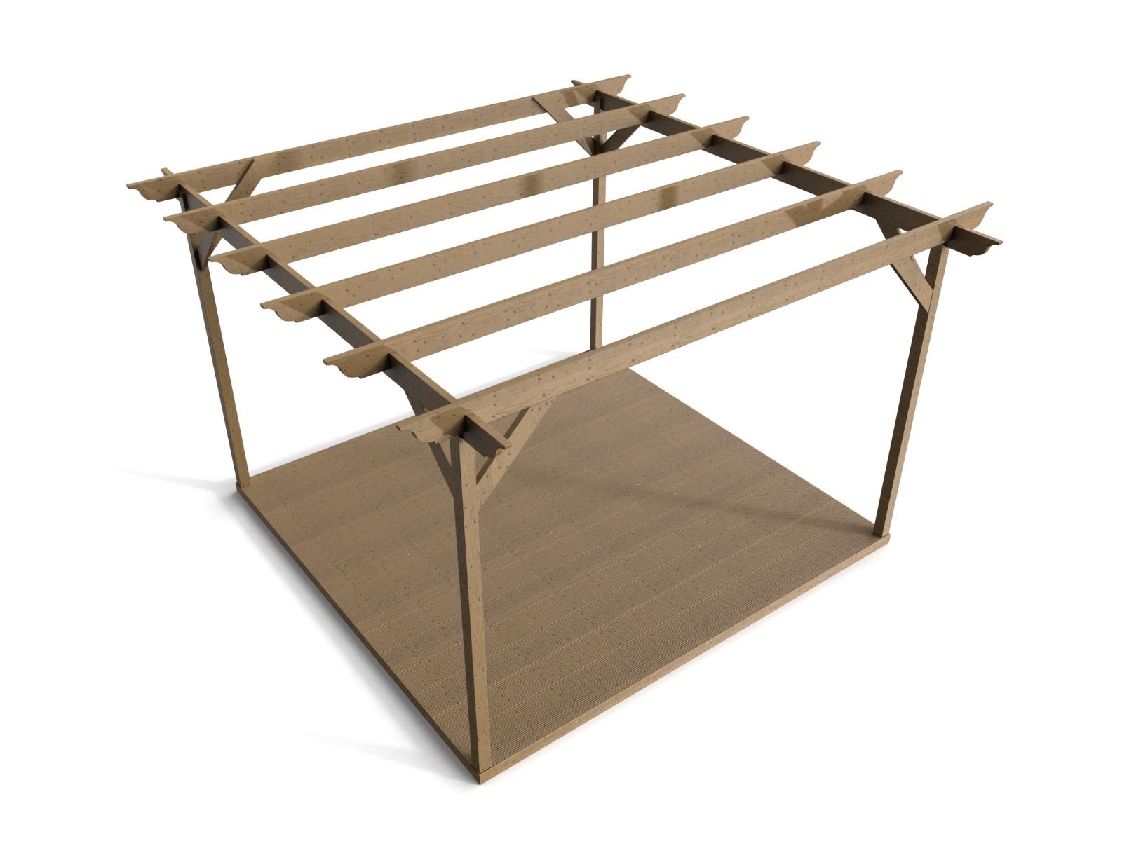 Longhorn Wooden Pergola and Decking Kit