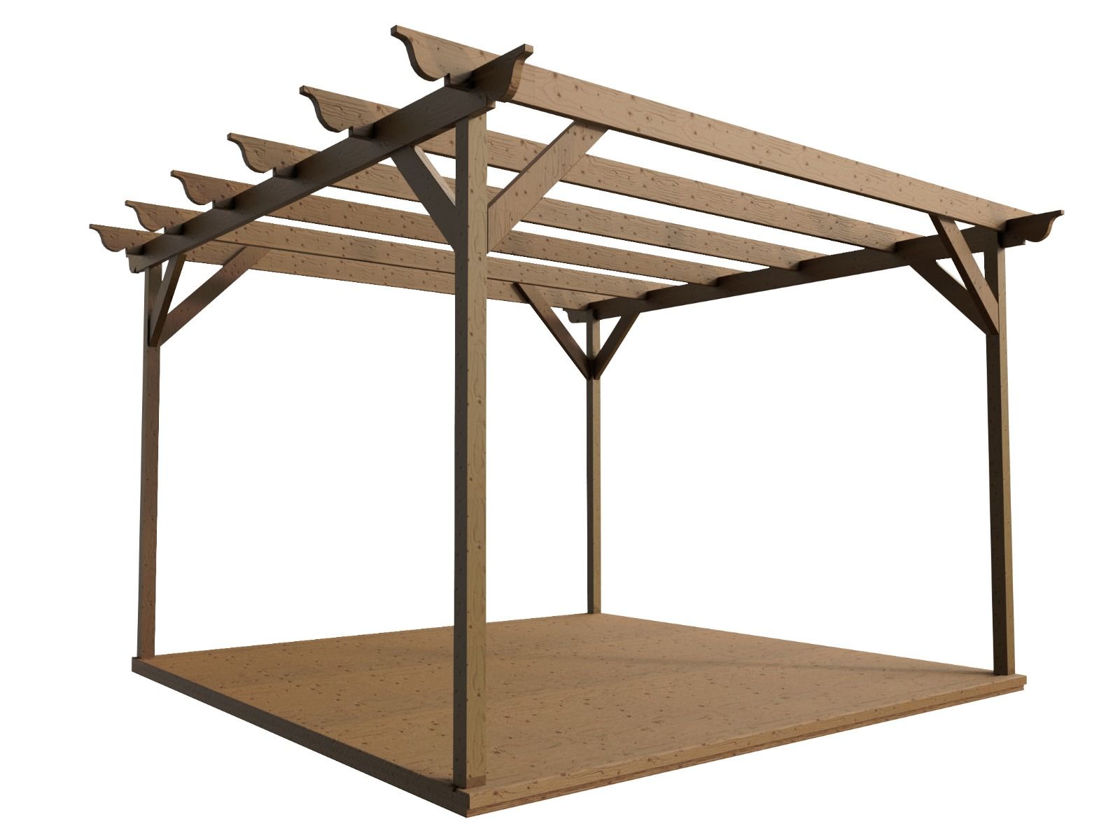 Ovolo Wooden Pergola and Decking Kit