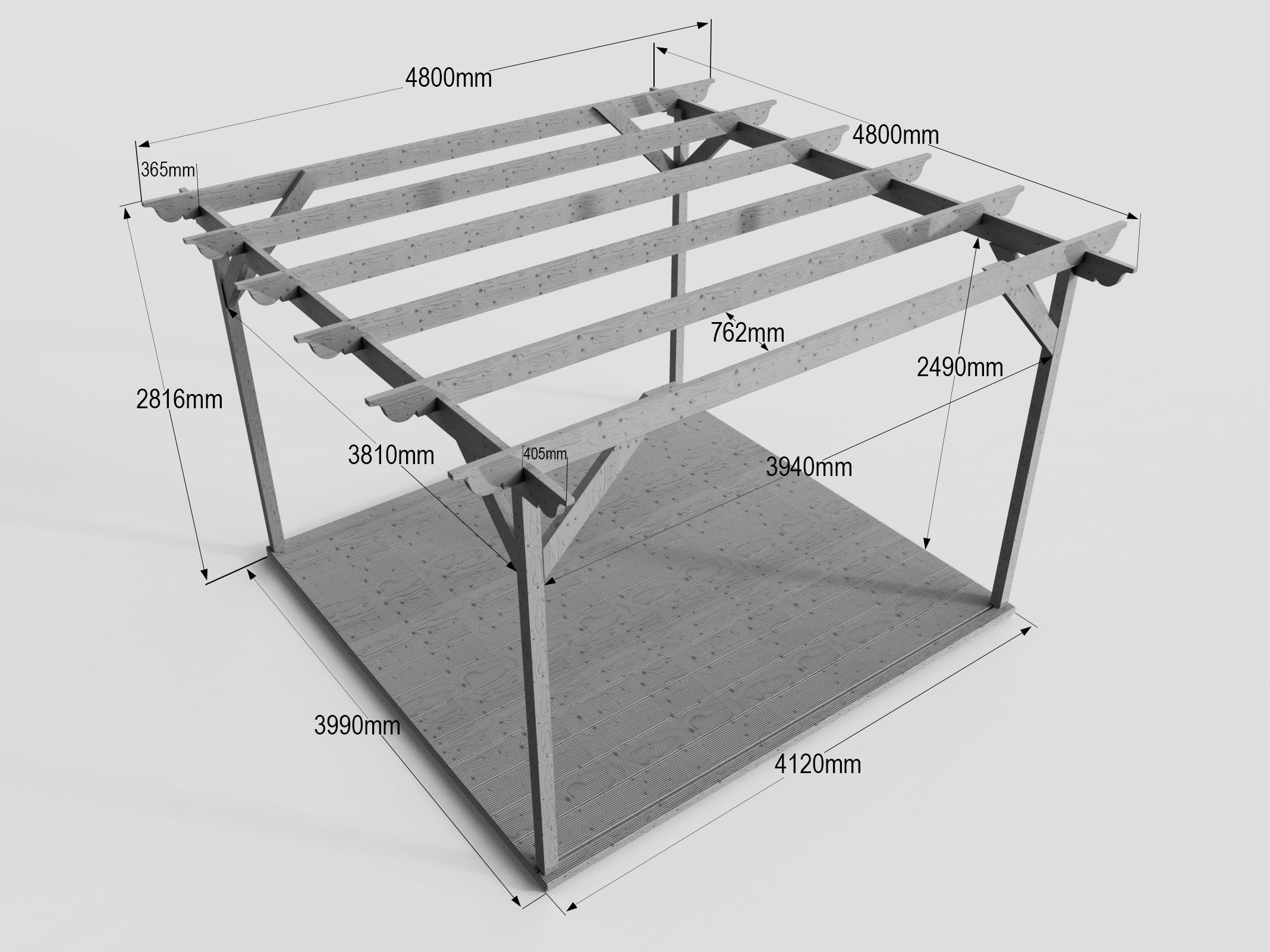 Dinasty Wooden Pergola and Decking Kit