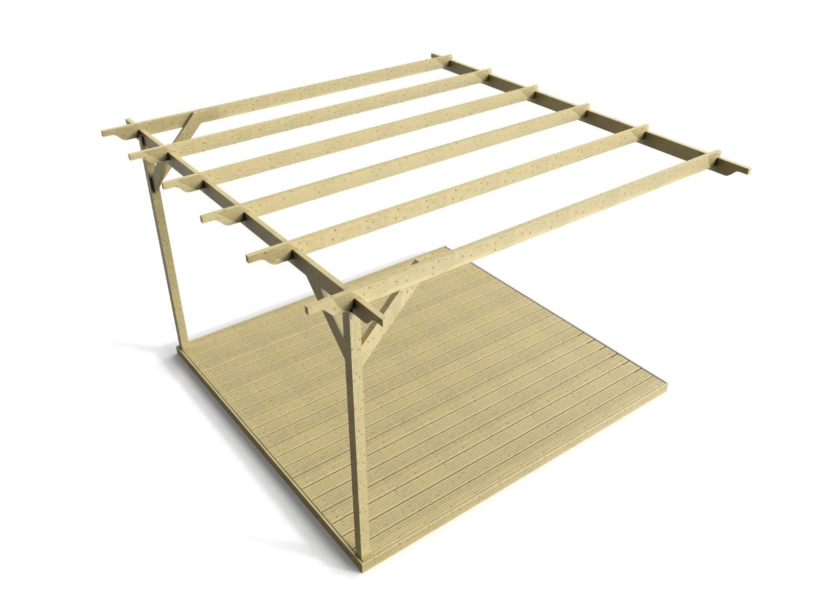 Wall Mounted Pergola and Decking Kit Sculpted Design
