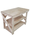 Wooden Workbench Superior Strength 18mm Plywood Top With Double Shelf