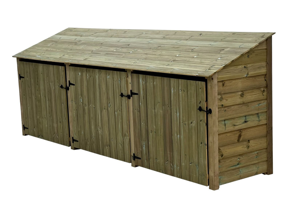 Wooden Premium Tongue/Groove Log Store with Doors W-335cm, H-126cm or 180cm, D-88cm