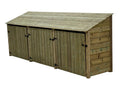 Wooden Premium Tongue/Groove Log Store with Doors W-335cm, H-126cm or 180cm, D-88cm
