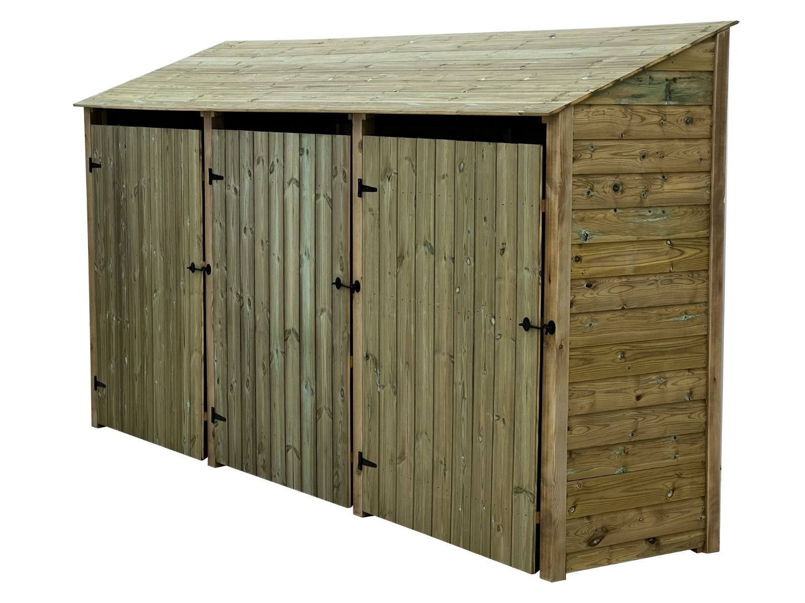 Wooden Premium Tongue/Groove Log Store with Doors W-335cm, H-126cm or 180cm, D-88cm