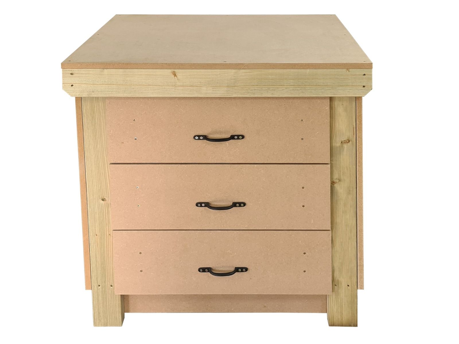 Wooden Mdf Top Workbench, Tool Cabinet (V.2) With Drawers