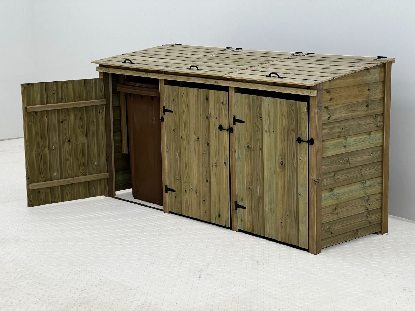 Premium Tongue and Groove Wooden Wheelie Bin Store
