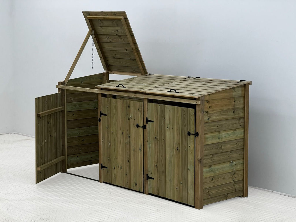 Premium Tongue and Groove Wooden Wheelie Bin Store