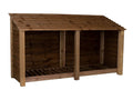 Wooden Log Store W-227cm, H-126cm or 180cm, D-88cm - Brown Finish