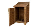 Wooden Log Store with Door W-79cm, H-126cm or 180cm, D-88cm - Brown Finish