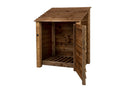 Wooden Log Store with Door W-99cm, H-126cm Or 180cm, D-88cm - Brown Finish