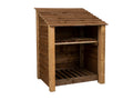 Wooden Log Store with Shelf W-99cm, H-126cm Or 180cm, D-88cm - Brown Finish