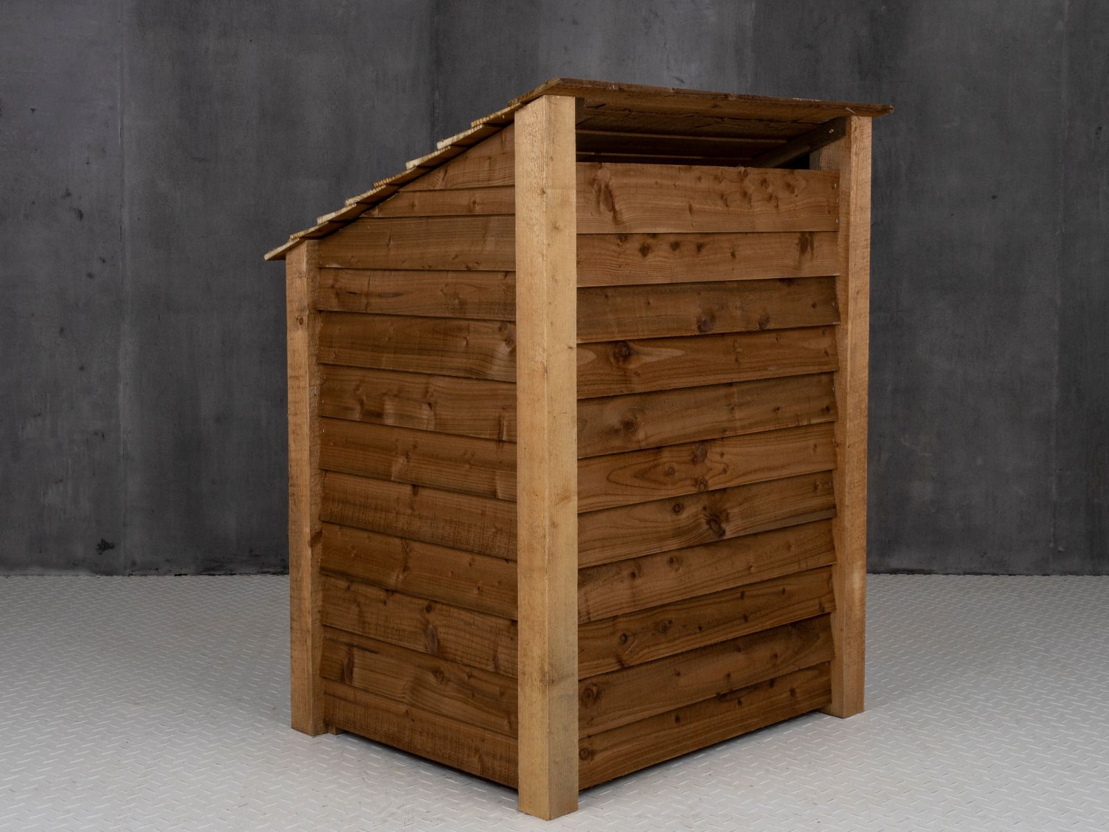 Wooden Log Store with Door W-99cm, H-126cm Or 180cm, D-88cm - Brown Finish