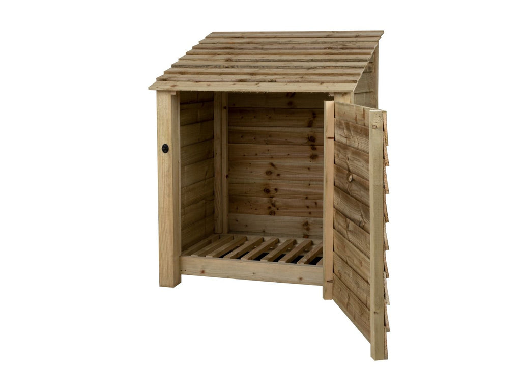 Wooden Log Store with Door W-99cm, H-126cm Or 180cm, D-88cm
