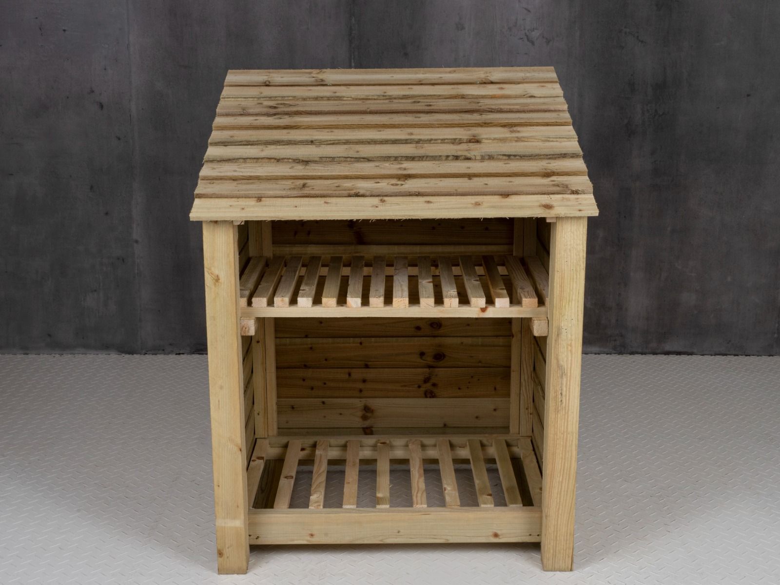 Wooden Log Store with Shelf W-99cm, H-126cm Or 180cm, D-88cm