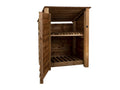 Wooden Log Store with Door and Shelf (Roof Sloping Back) W-99cm, H-126cm Or 180cm, D-88cm - Brown Finish