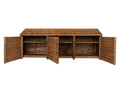 Wooden Log Store with Doors and Shelf W-335cm, H-126cm or 180cm, D-88cm - Brown Finish