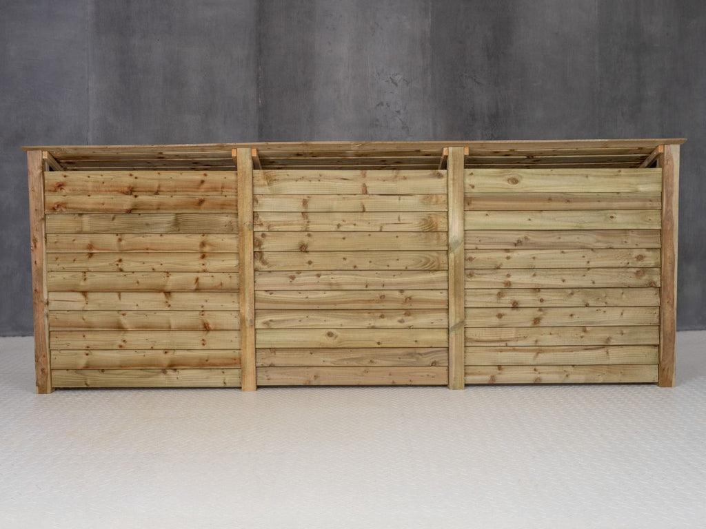 Wooden Log Store W-335cm, H-126cm or 180cm, D-88cm