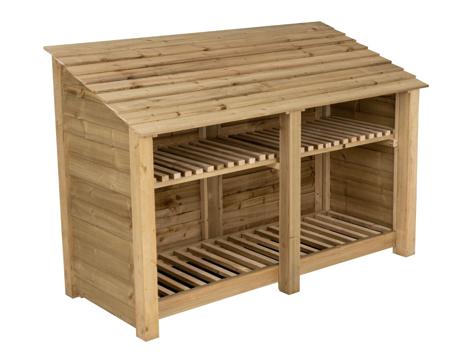 Wooden Log Store with Shelf W-187cm, H-126cm or 180cm, D-88cm