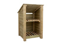 Wooden Log Store with Shelf (Roof Sloping Back) W-79cm, H-126cm or 180cm, D-88cm