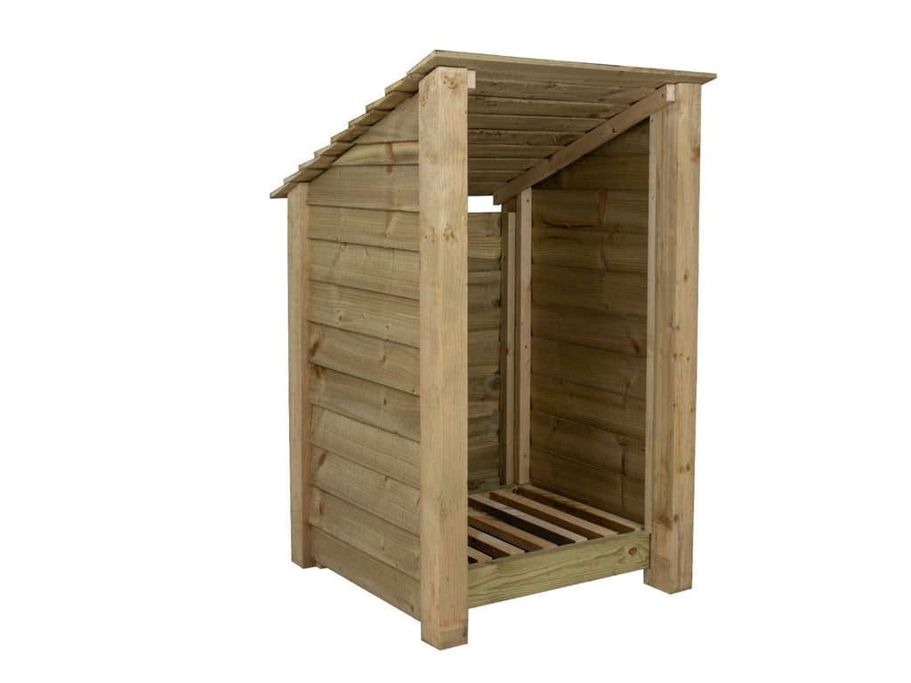 Wooden Log Store (Roof Sloping Back) W-79cm, H-126cm or 180cm, D-88cm