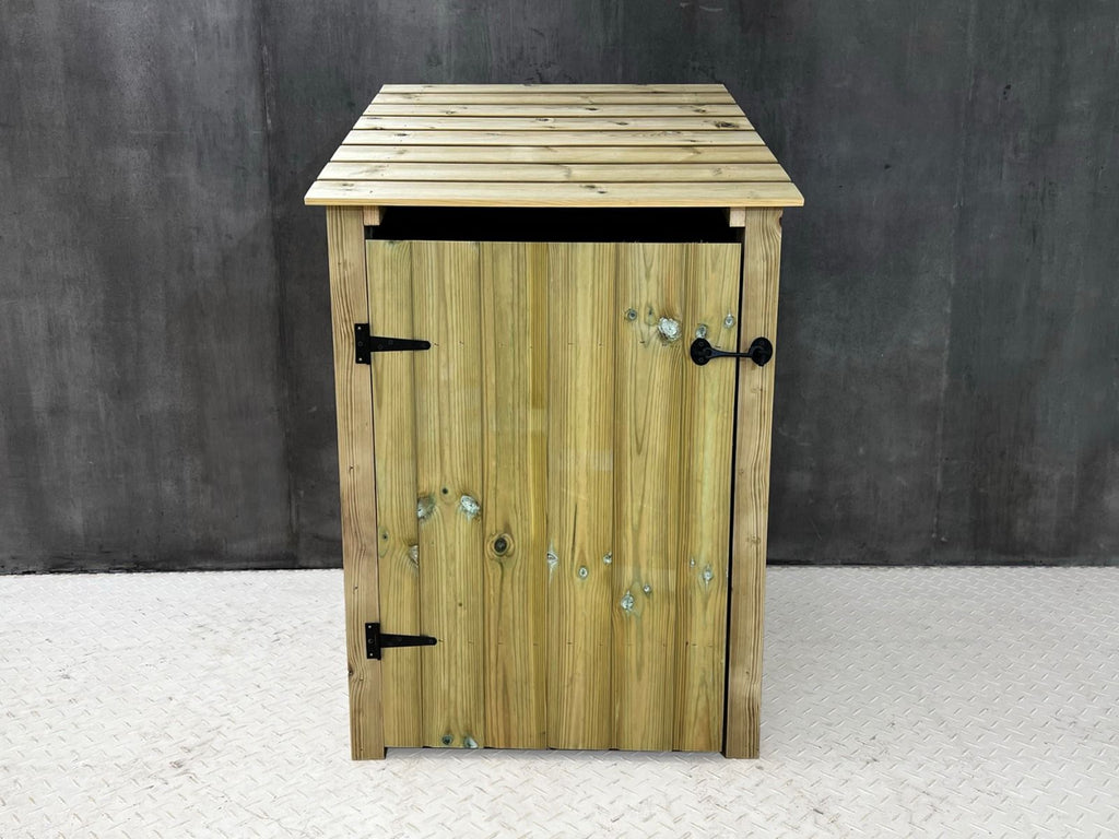 Wooden Premium Tongue/Groove Log Store with Door and Shelf (W-79cm, H-126cm or H-180cm, D-88cm)