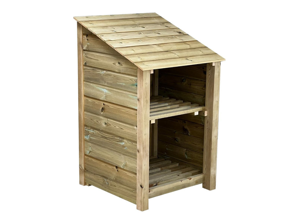 Wooden Premium Tongue/Groove Log Store with Shelf (W-79cm, H-126cm or H-180cm, D-88cm)