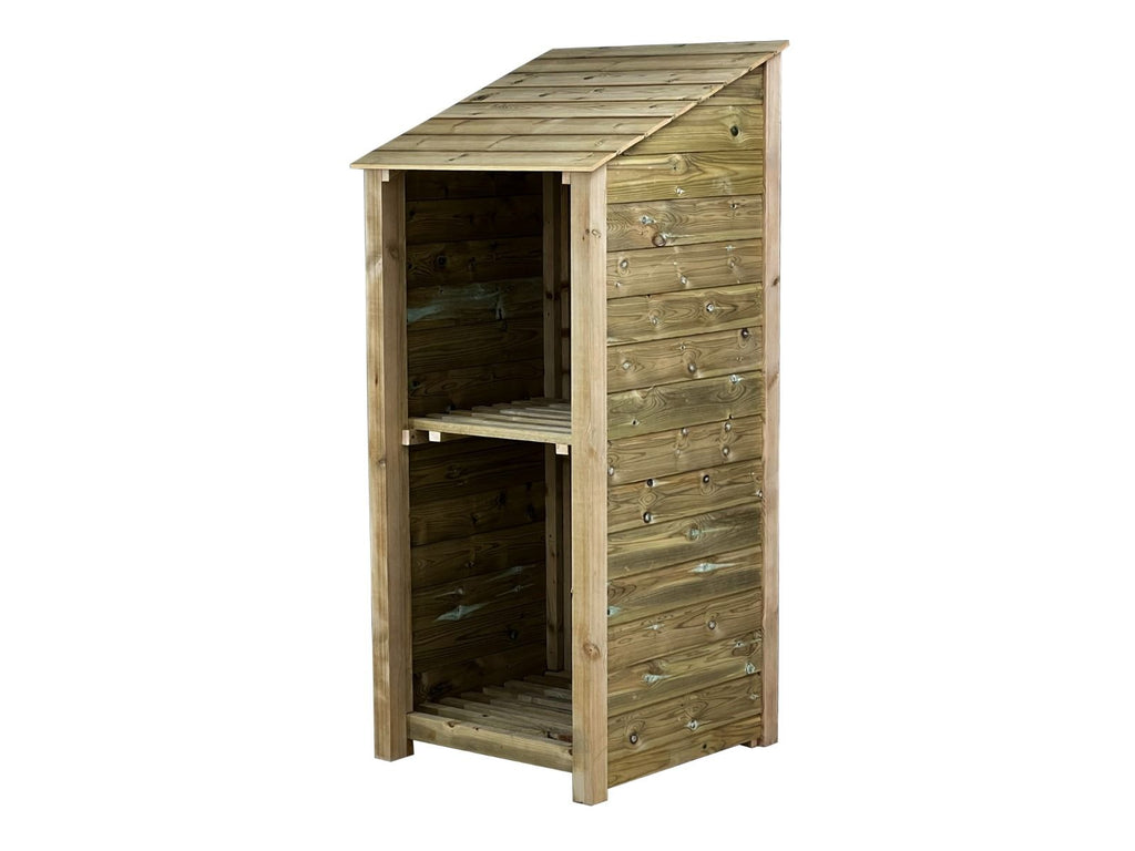 Wooden Premium Tongue/Groove Log Store with Shelf (W-79cm, H-126cm or H-180cm, D-88cm)