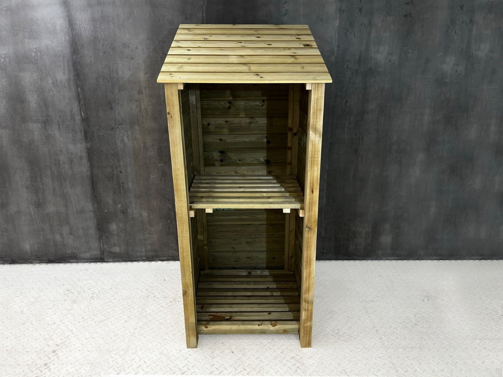 Wooden Premium Tongue/Groove Log Store with Shelf (W-79cm, H-126cm or H-180cm, D-88cm)
