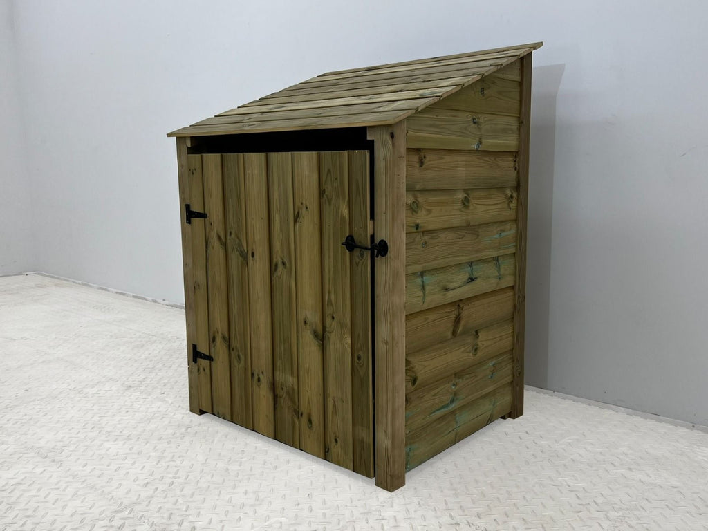 Wooden Premium Tongue/Groove Log Store with Door (W-99cm, H-126cm or H-180cm, D-88cm)