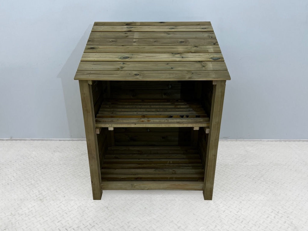 Wooden Premium Tongue/Groove Log Store with Shelf (W-99cm, H-126cm or H-180cm, D-88cm)