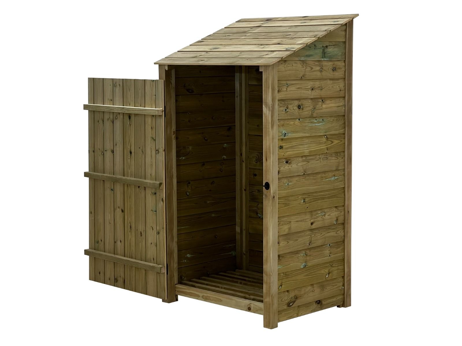 Wooden Premium Tongue/Groove Log Store with Door (W-99cm, H-126cm or H-180cm, D-88cm)