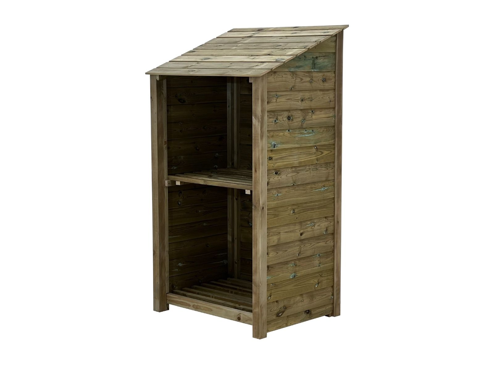 Wooden Premium Tongue/Groove Log Store with Shelf (W-99cm, H-126cm or H-180cm, D-88cm)