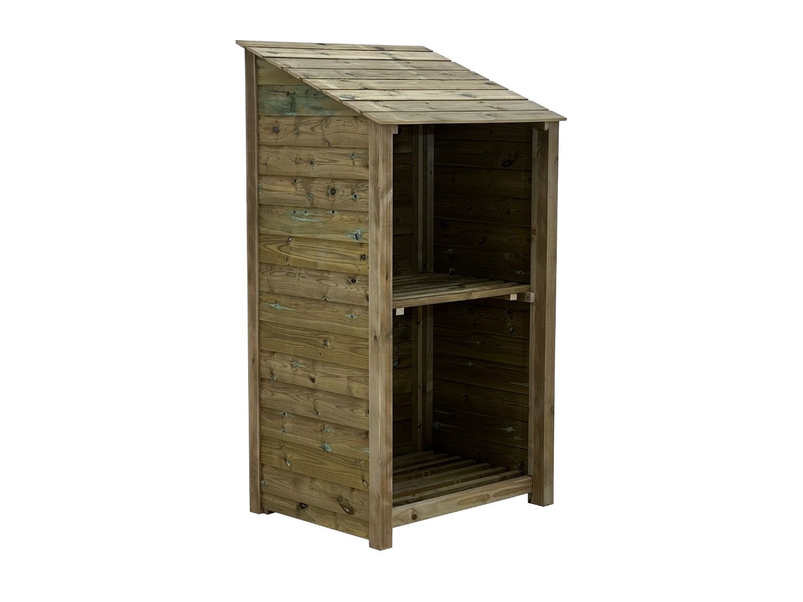 Wooden Premium Tongue/Groove Log Store with Shelf (W-99cm, H-126cm or H-180cm, D-88cm)
