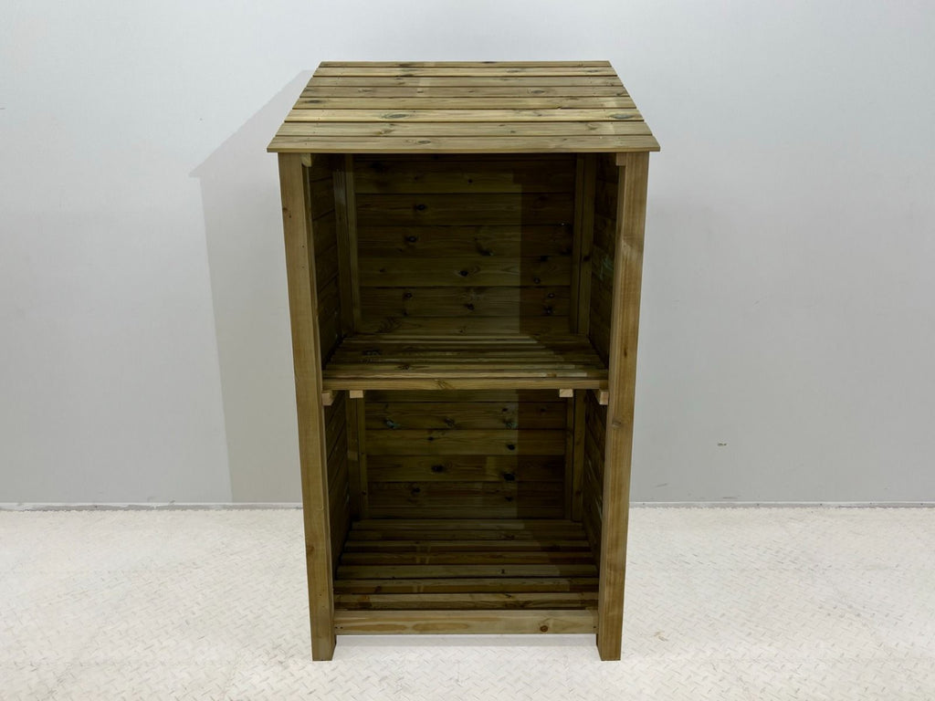 Wooden Premium Tongue/Groove Log Store with Shelf (W-99cm, H-126cm or H-180cm, D-88cm)