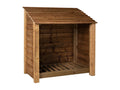 Wooden Log Store W-119cm, H-126cm or 180cm, D-88cm - Brown Finish