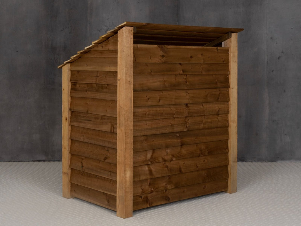 Wooden Log Store W-119cm, H-126cm or 180cm, D-88cm - Brown Finish
