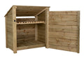 Wooden Garden Tool Storage with Shelf (Roof Sloping Back) W-119cm, H-126cm or 180cm, D-88cm