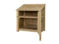 Wooden Log Store with Door and Shelf W-119cm, H-126cm Or 180cm, D-88cm