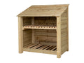 Wooden Log Store with Shelf W-119cm, H-126cm Or 180cm, D-88cm